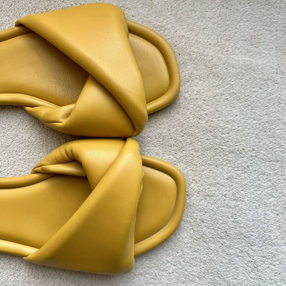 Seychelles Anthropologie Breath of Fresh Air Slide Sandals Mustard Yellow US 8.5 - Picture 2 of 15
